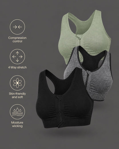Velcy™ Front-Zip Mastectomy Comfort Bra