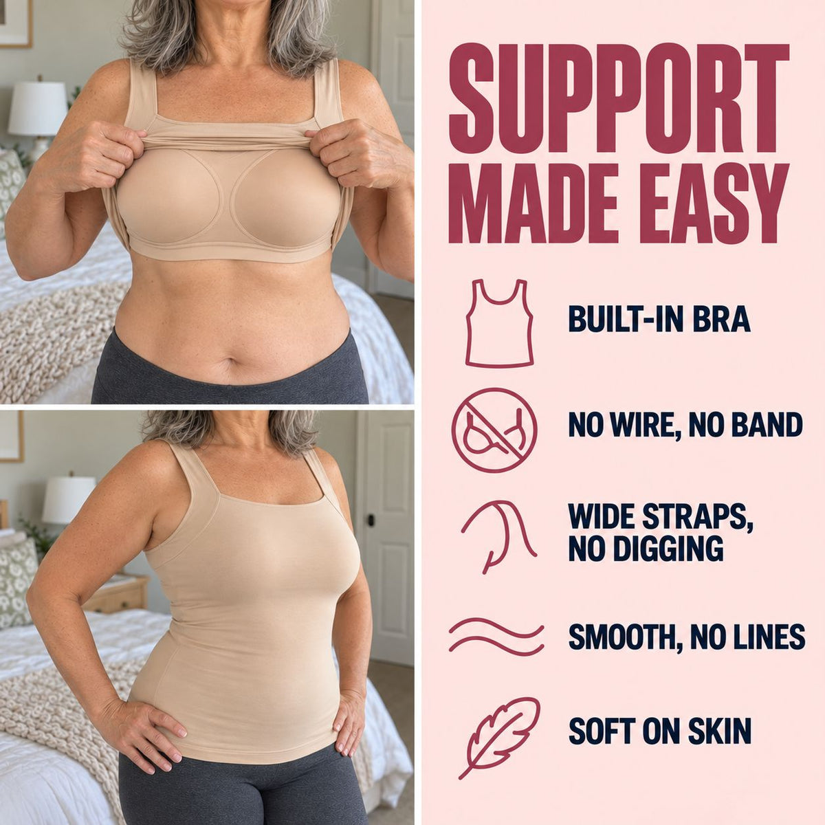 Velcy Built-in Bra Comfort Tank